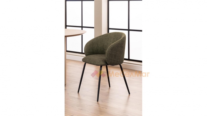 Трапезен стол Елинор маслено зелен - изглед 4 - МебелМаг Трапезен стол Елинор маслено зелен - изглед 4