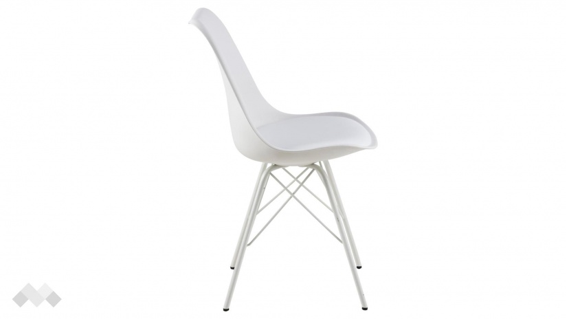 Трапезен стол Ерис бял с бяло - изглед 3 - МебелМаг Трапезен стол Ерис бял с бяло - изглед 3