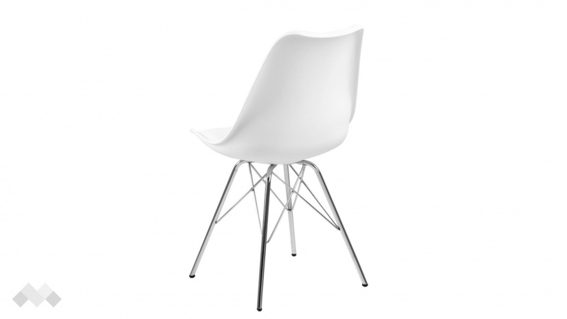 Трапезен стол Ерис бял с хромирана основа - изглед 4 - МебелМаг Трапезен стол Ерис бял с хромирана основа - изглед 4