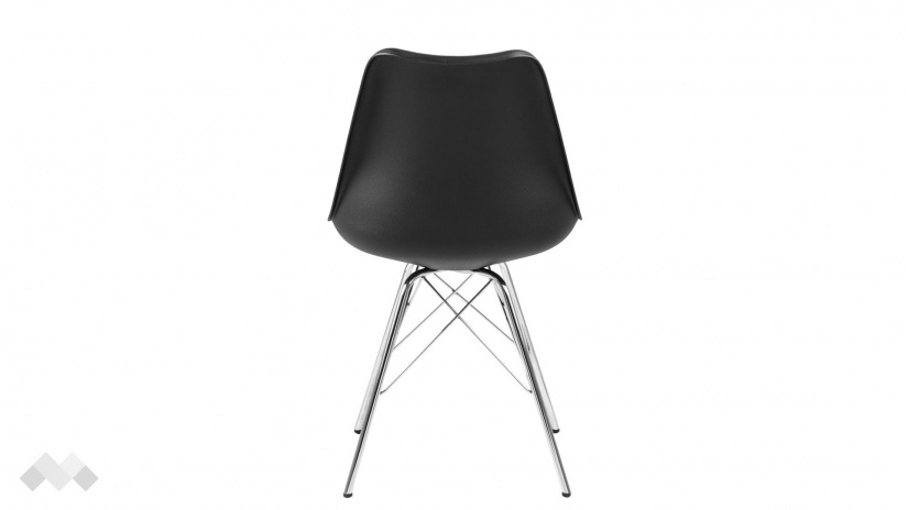 Трапезен стол Ерис черен с хромирана основа - изглед 5 - МебелМаг Трапезен стол Ерис черен с хромирана основа - изглед 5