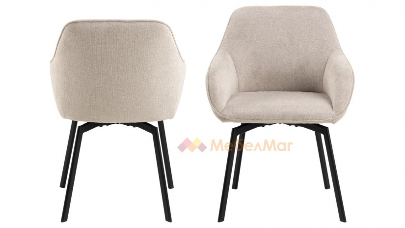 Трапезен стол Калеро бежов - изглед 2 - МебелМаг Трапезен стол Калеро бежов - изглед 2