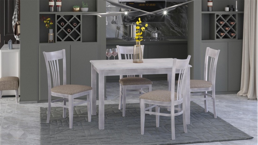 Трапезен стол Лора патина - изглед 2 - МебелМаг Трапезен стол Лора патина - изглед 2