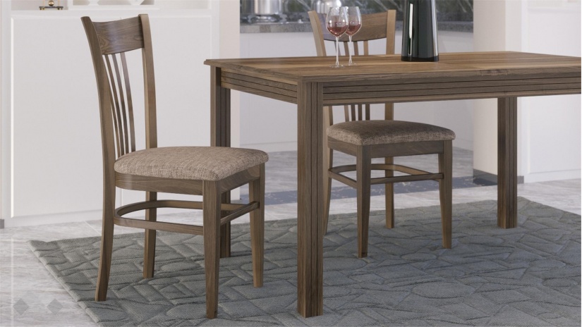 Трапезен стол Лора светъл орех - изглед 1 - МебелМаг Трапезен стол Лора светъл орех - изглед 1