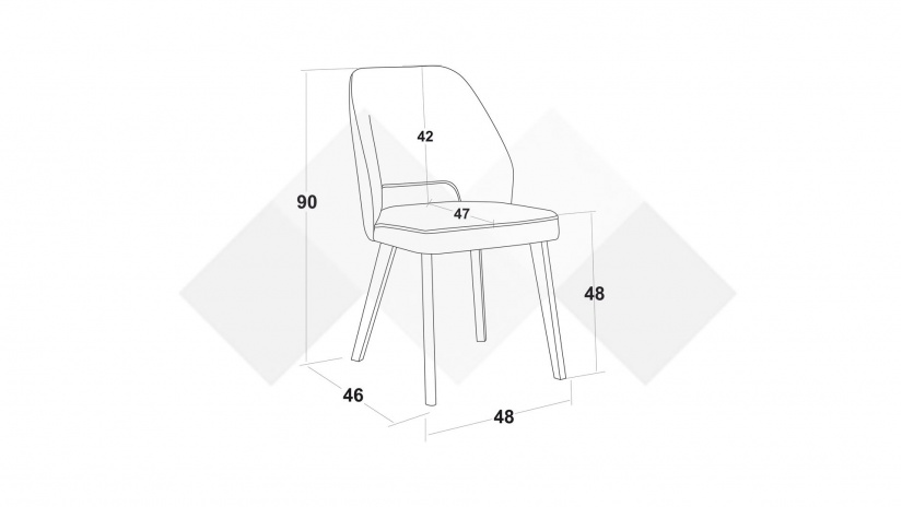 Трапезен стол Луна сив с бяло - изглед 5