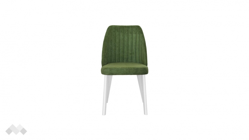 Трапезен стол Мелани зелен с бяло - изглед 1