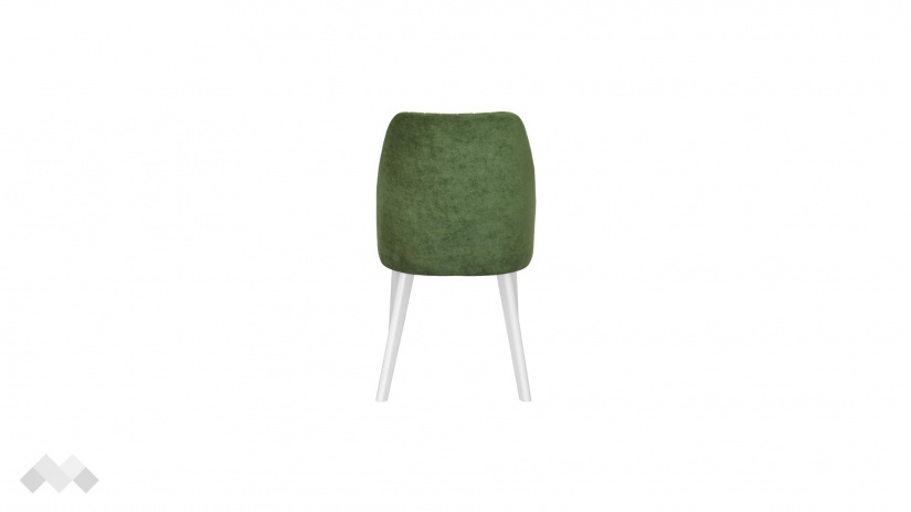 Трапезен стол Мелани зелен с бяло - изглед 3