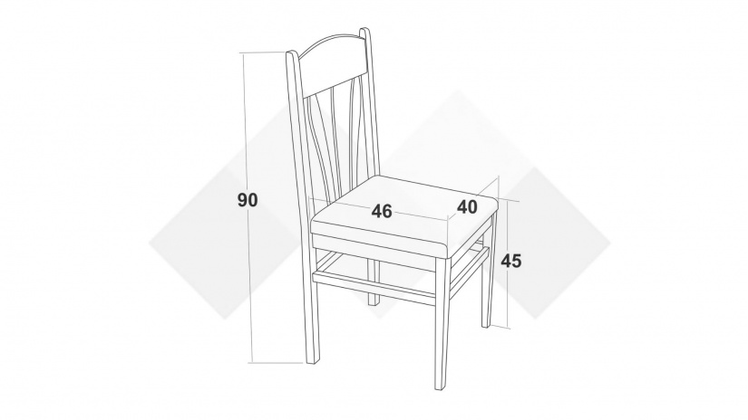 Трапезен стол Милано светъл орех - изглед 2 - МебелМаг Трапезен стол Милано светъл орех - изглед 2