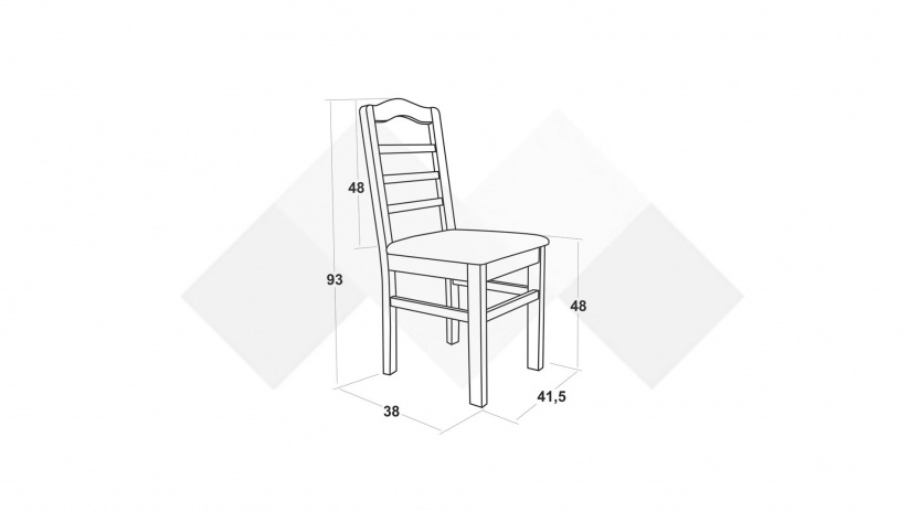 Трапезен стол Шуман кафяв с венге - изглед 3 - МебелМаг Трапезен стол Шуман кафяв с венге - изглед 3