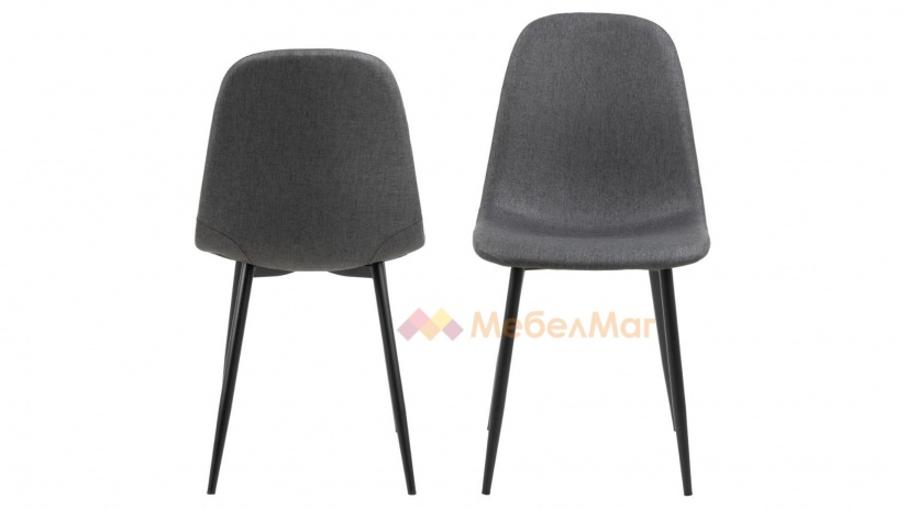 Трапезен стол Силия тъмно сив - изглед 2 - МебелМаг Трапезен стол Силия тъмно сив - изглед 2