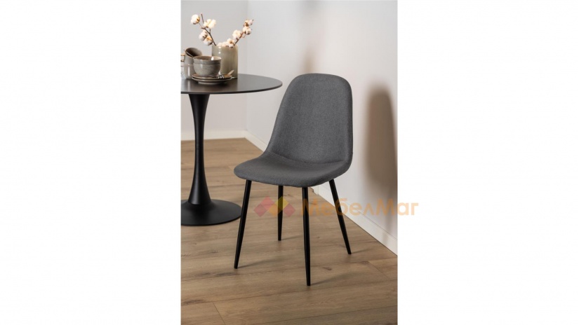 Трапезен стол Силия тъмно сив - изглед 4 - МебелМаг Трапезен стол Силия тъмно сив - изглед 4