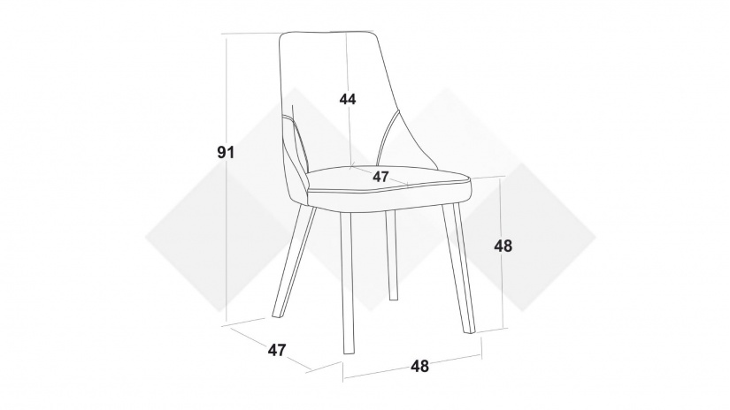 Трапезен стол Валенсия S зелен с бяло - изглед 5 - МебелМаг Трапезен стол Валенсия S зелен с бяло - изглед 5