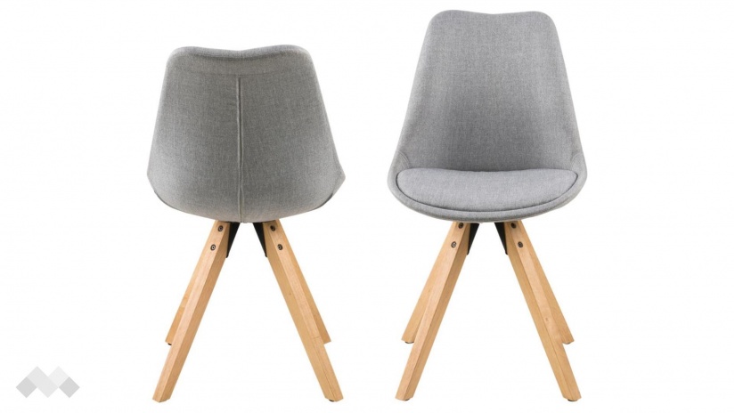 Трапезен стол Дима светло сив - изглед 1 - МебелМаг Трапезен стол Дима светло сив - изглед 1