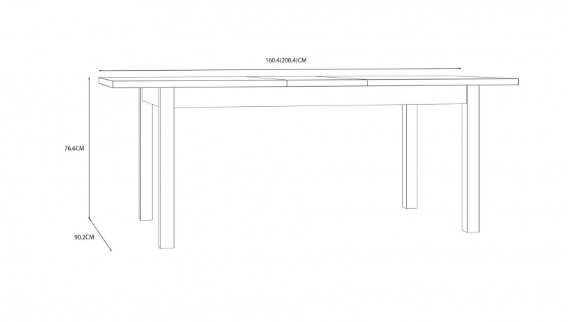 Трапезна маса Блекхил разтегателни светъл дъб с черен мат - изглед 7 - МебелМаг Трапезна маса Блекхил разтегателни светъл дъб с черен мат - изглед 7
