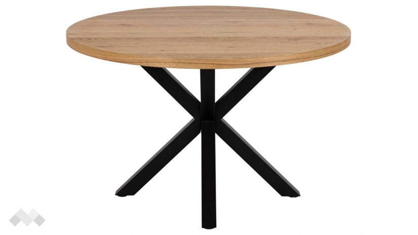 Трапезна маса Хевън неразтегателни дъб натурал с черна стомана - изглед 2