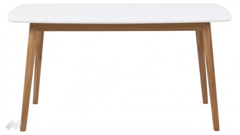 Трапезна маса Нагано неразтегателни дъб натурал с бяло - изглед 2 - МебелМаг Трапезна маса Нагано неразтегателни дъб натурал с бяло - изглед 2