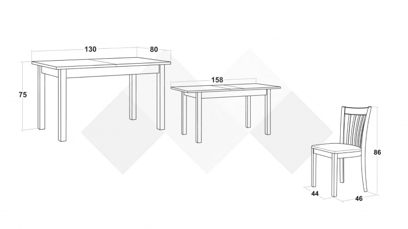Трапезен комплект Нати L комплект със столове венге - изглед 3 - МебелМаг Трапезен комплект Нати L комплект със столове венге - изглед 3