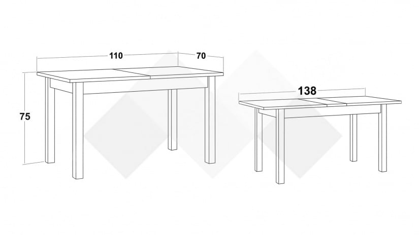 Трапезна маса Нати M разтегателни венге - изглед 3 - МебелМаг Трапезна маса Нати M разтегателни венге - изглед 3