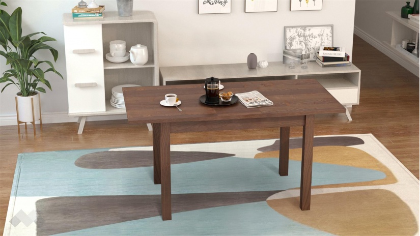 Трапезна маса Нати M разтегателни орех - изглед 2 - МебелМаг Трапезна маса Нати M разтегателни орех - изглед 2