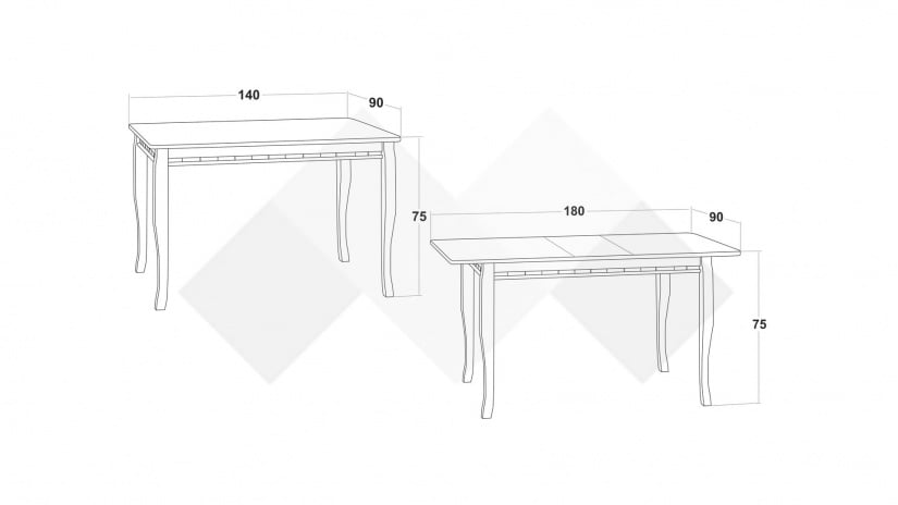 Трапезна маса Париж L разтегателни венге - изглед 3 - МебелМаг Трапезна маса Париж L разтегателни венге - изглед 3