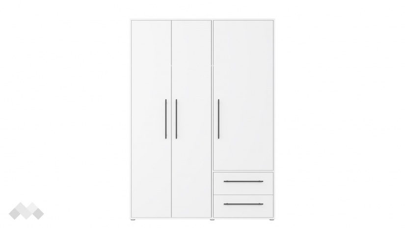Гардероб Мокарис трикрилни бял - изглед 4