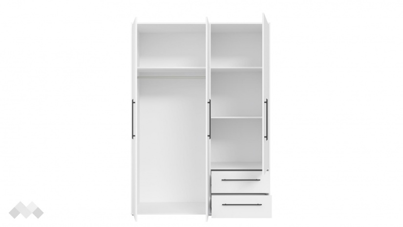 Гардероб Мокарис трикрилни бял - изглед 5