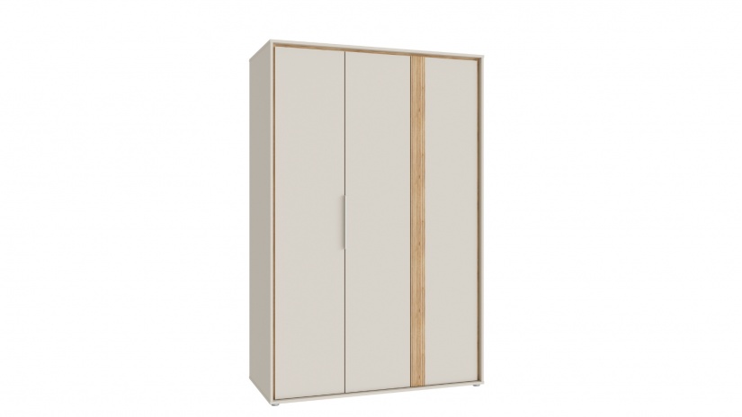 Гардероб Векслин трикрилни пясък с дъб маувела - изглед 3 - МебелМаг Гардероб Векслин трикрилни пясък с дъб маувела - изглед 3