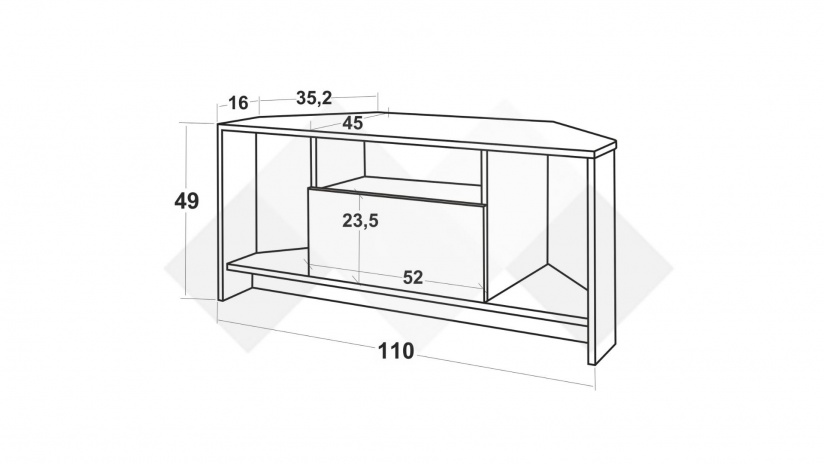 ТВ шкаф Блейк дъб бланко с дъб суров - изглед 2 - МебелМаг ТВ шкаф Блейк дъб бланко с дъб суров - изглед 2