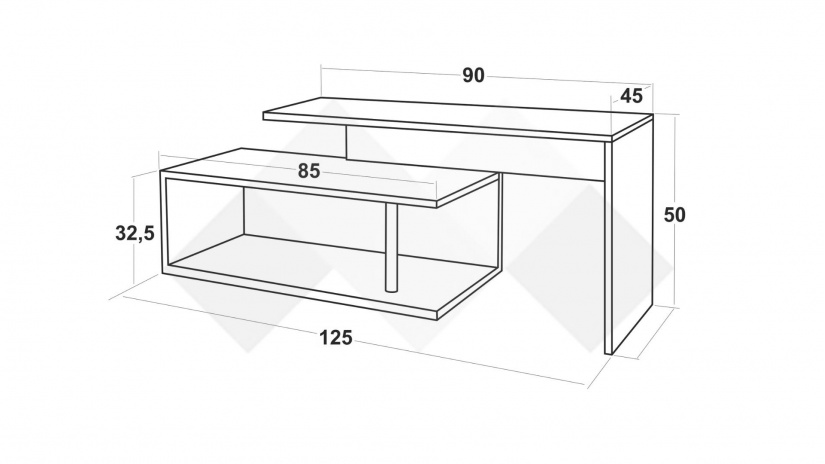 ТВ шкаф Дафни дъб сонома - изглед 2 - МебелМаг ТВ шкаф Дафни дъб сонома - изглед 2