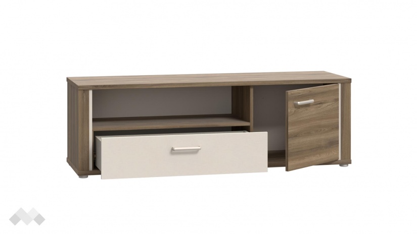 ТВ шкаф Дейлос дъб валенсия с крем - изглед 3 - МебелМаг ТВ шкаф Дейлос дъб валенсия с крем - изглед 3