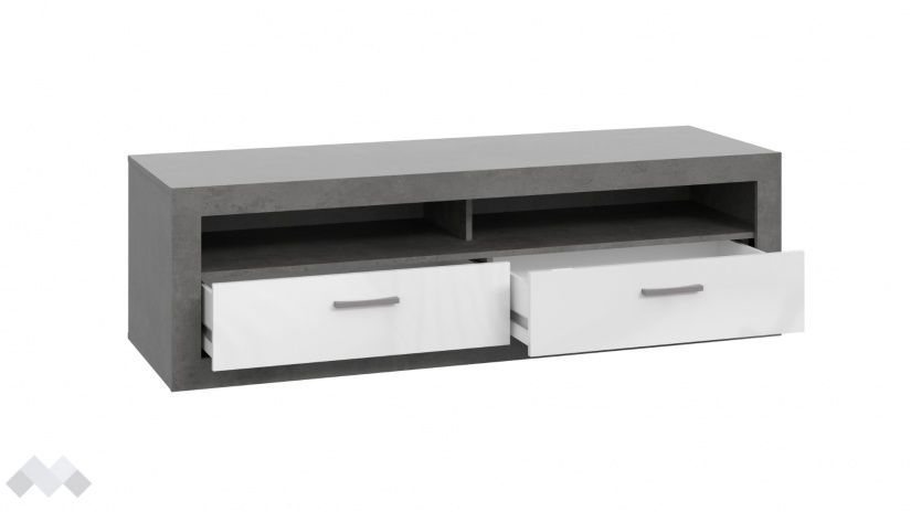 ТВ шкаф Требия сиво с бял гланц - изглед 5 - МебелМаг ТВ шкаф Требия сиво с бял гланц - изглед 5