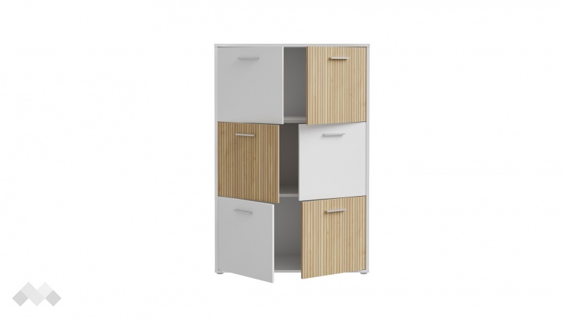 Скрин Куадро бял с дъб - изглед 5 - МебелМаг Скрин Куадро бял с дъб - изглед 5