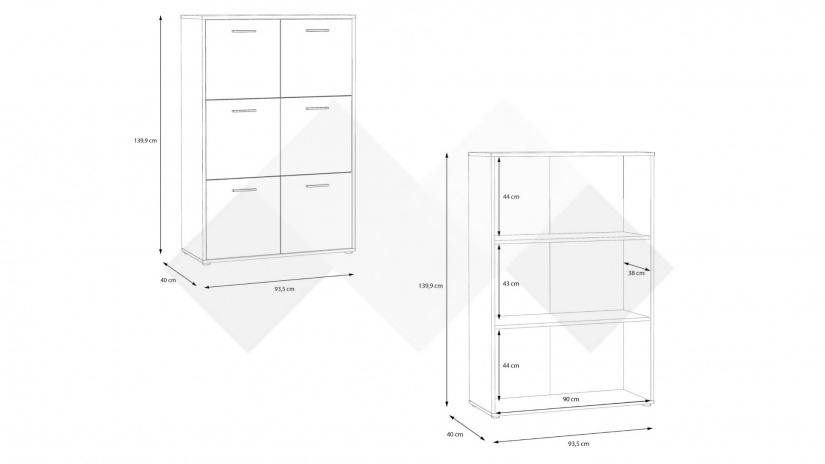 Скрин Куадро бял с дъб - изглед 6 - МебелМаг Скрин Куадро бял с дъб - изглед 6