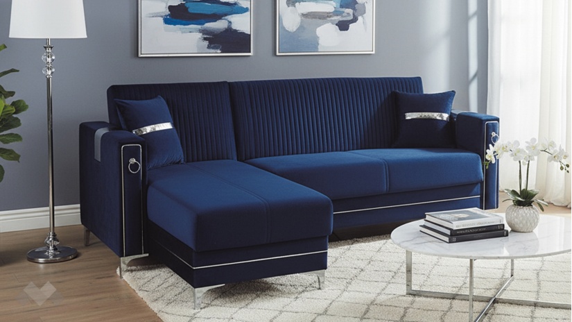 Ъглов диван Дестини универсален ъгъл син - изглед 4 - МебелМаг Ъглов диван Дестини универсален ъгъл син - изглед 4