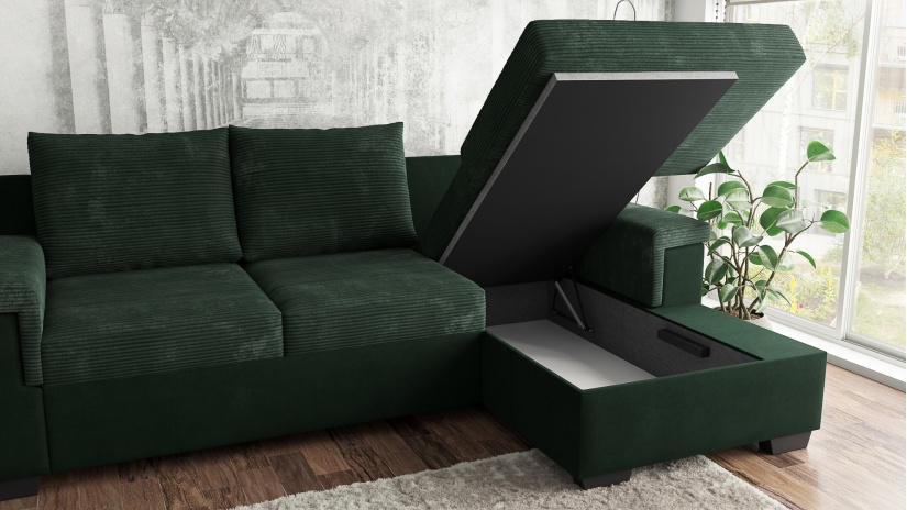 Ъглов диван Алора с посока зелен - изглед 3 - МебелМаг Ъглов диван Алора с посока зелен - изглед 3