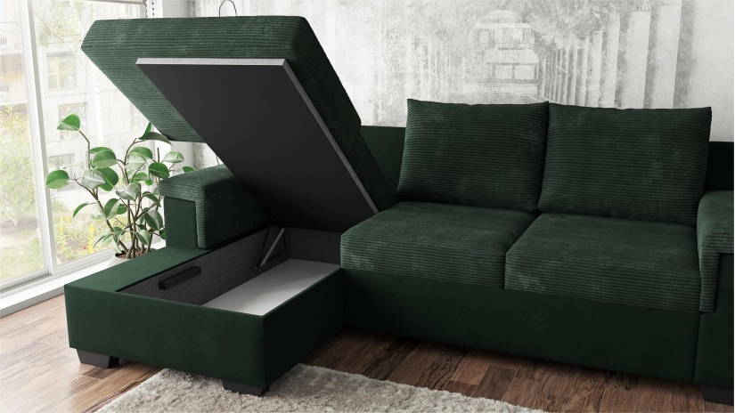 Ъглов диван Алора с посока зелен - изглед 3 - МебелМаг Ъглов диван Алора с посока зелен - изглед 3