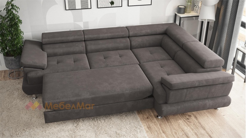 Ъглов диван Авола с посока кафяв - изглед 4