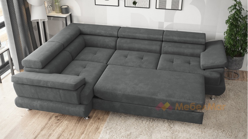 Ъглов диван Авола с посока сив - изглед 4 - МебелМаг Ъглов диван Авола с посока сив - изглед 4