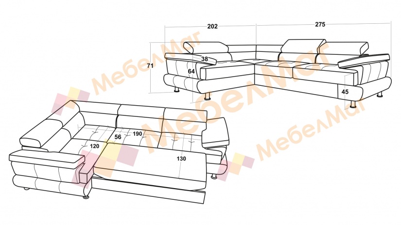 Ъглов диван Авола с посока сив - изглед 5 - МебелМаг Ъглов диван Авола с посока сив - изглед 5