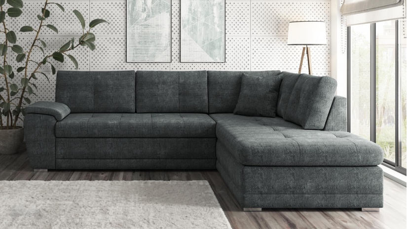 Ъглов диван Бали с посока графит - изглед 2 - МебелМаг Ъглов диван Бали с посока графит - изглед 2