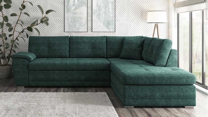 Ъглов диван Бали с посока зелен - изглед 2
