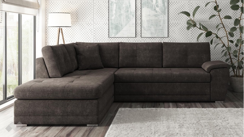 Ъглов диван Бали с посока кафяв - изглед 2