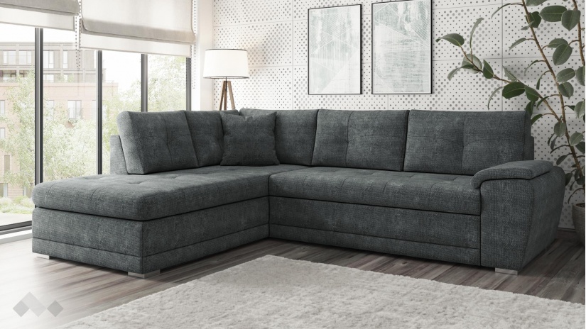 Ъглов диван Бали с посока графит - изглед 1