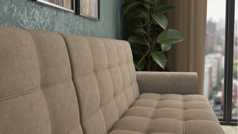 Ъглов диван Белла S с посока бежов с тъмно кафяво - изглед 3 - МебелМаг Ъглов диван Белла S с посока бежов с тъмно кафяво - изглед 3