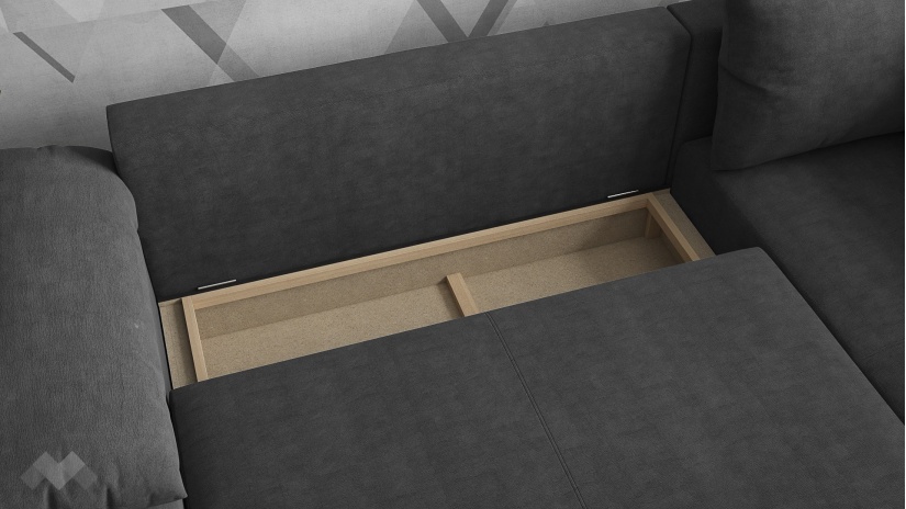 Ъглов диван Билбао с посока графит - изглед 3