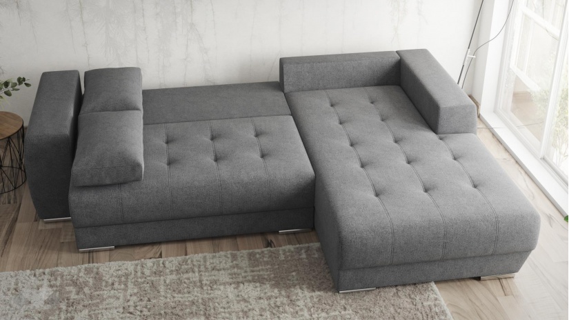 Ъглов диван Бомбай с посока сив - изглед 4