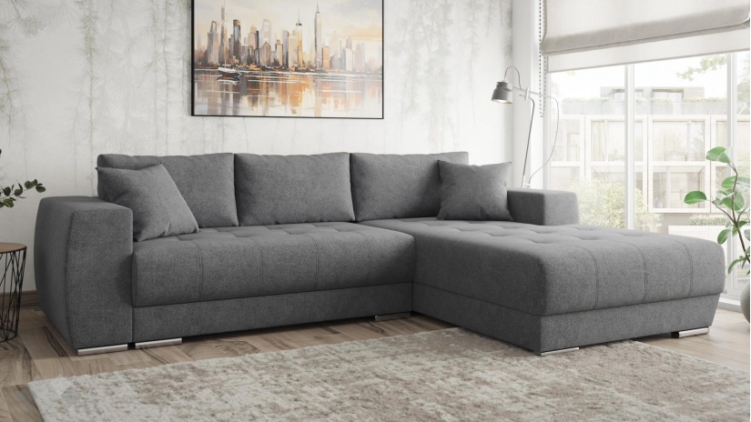 Ъглов диван Бомбай с посока сив - изглед 1