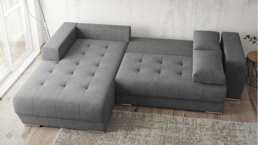 Ъглов диван Бомбай с посока сив - изглед 4
