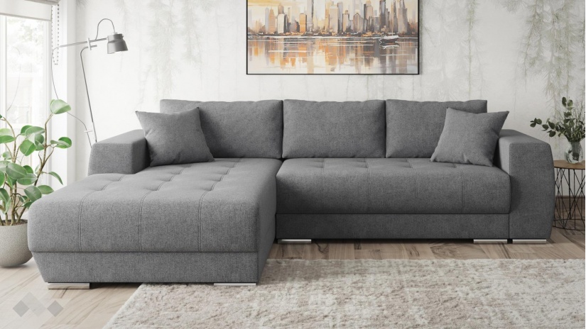Ъглов диван Бомбай с посока сив - изглед 2