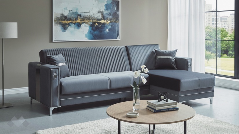 Ъглов диван Дестини универсален ъгъл сив - изглед 3 - МебелМаг Ъглов диван Дестини универсален ъгъл сив - изглед 3