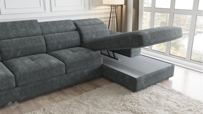Ъглов диван Джент с посока графит - изглед 3